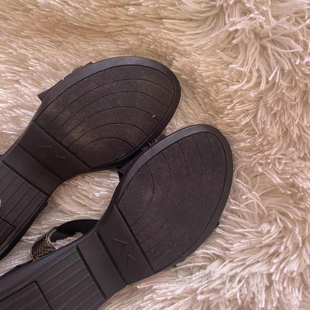 Anne Klein Black and Brown Sandals with Adjustable Straps - Picture 4 of 4
